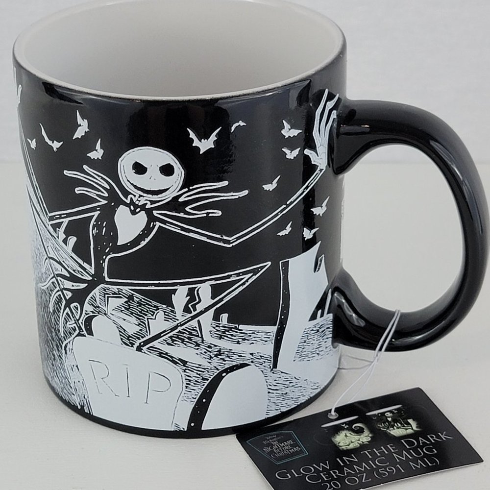 Jack skeleton mug. GLOW IN THE DARK!